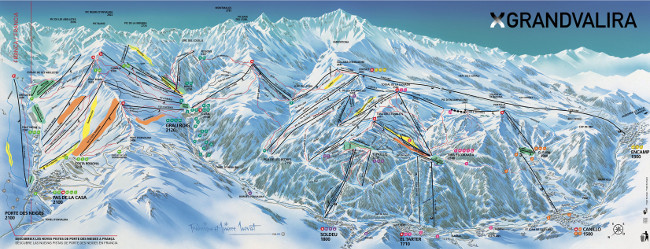 Plan des pistes Val Nord Andorre