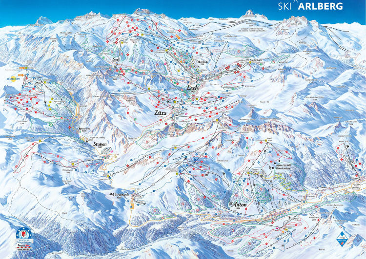 Arlberg Ski Area - Piste Map