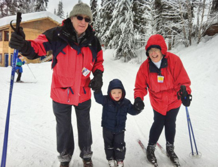 There is no age barrier to a skiing holiday for grandparent's