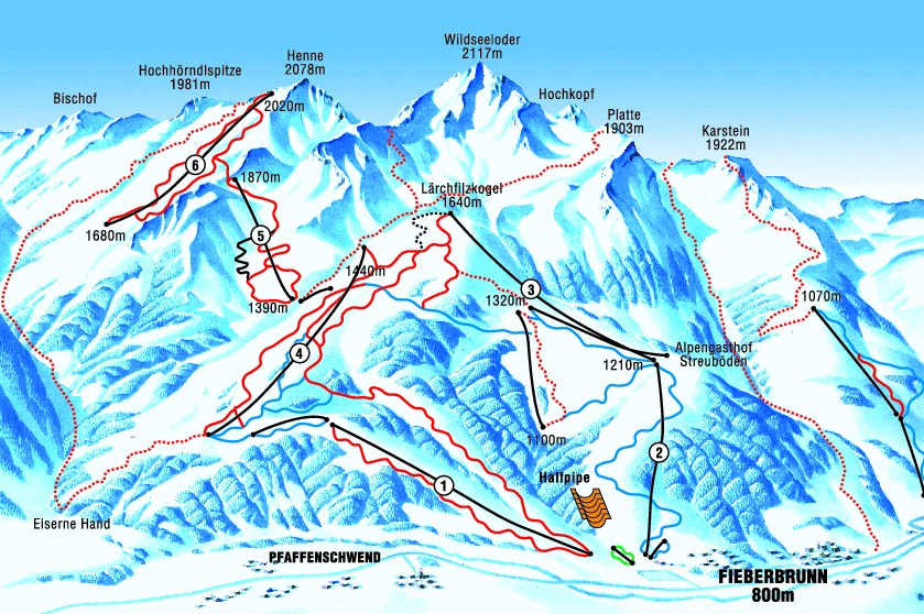 Fieberbrunn piste map