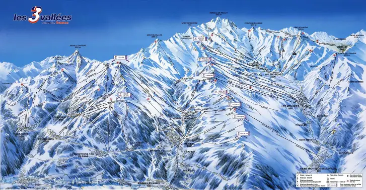 Three Valleys Piste Map