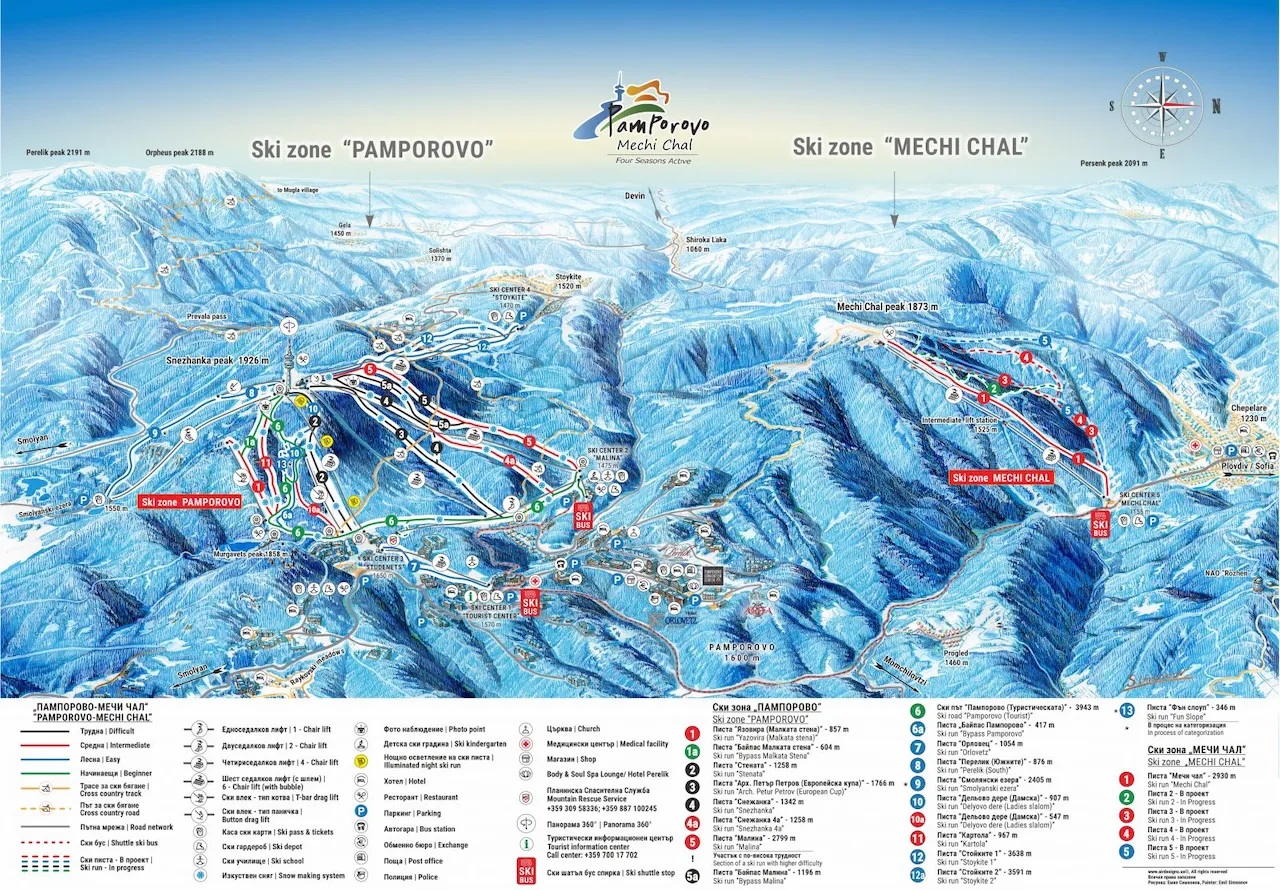 Pamporovo Piste Map