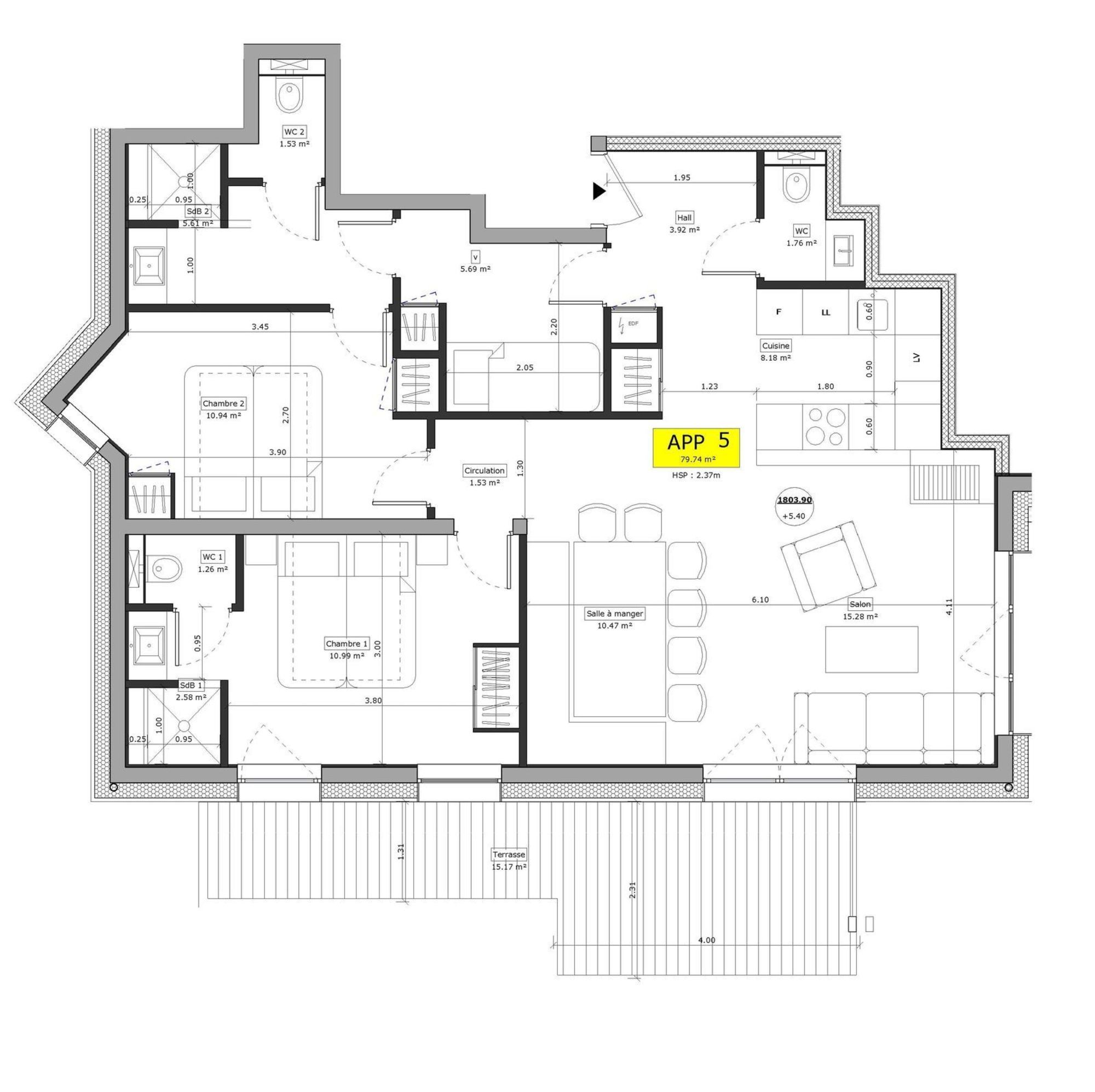 Apartment La Toviere 201 Val d’Isere Floor Plan 1