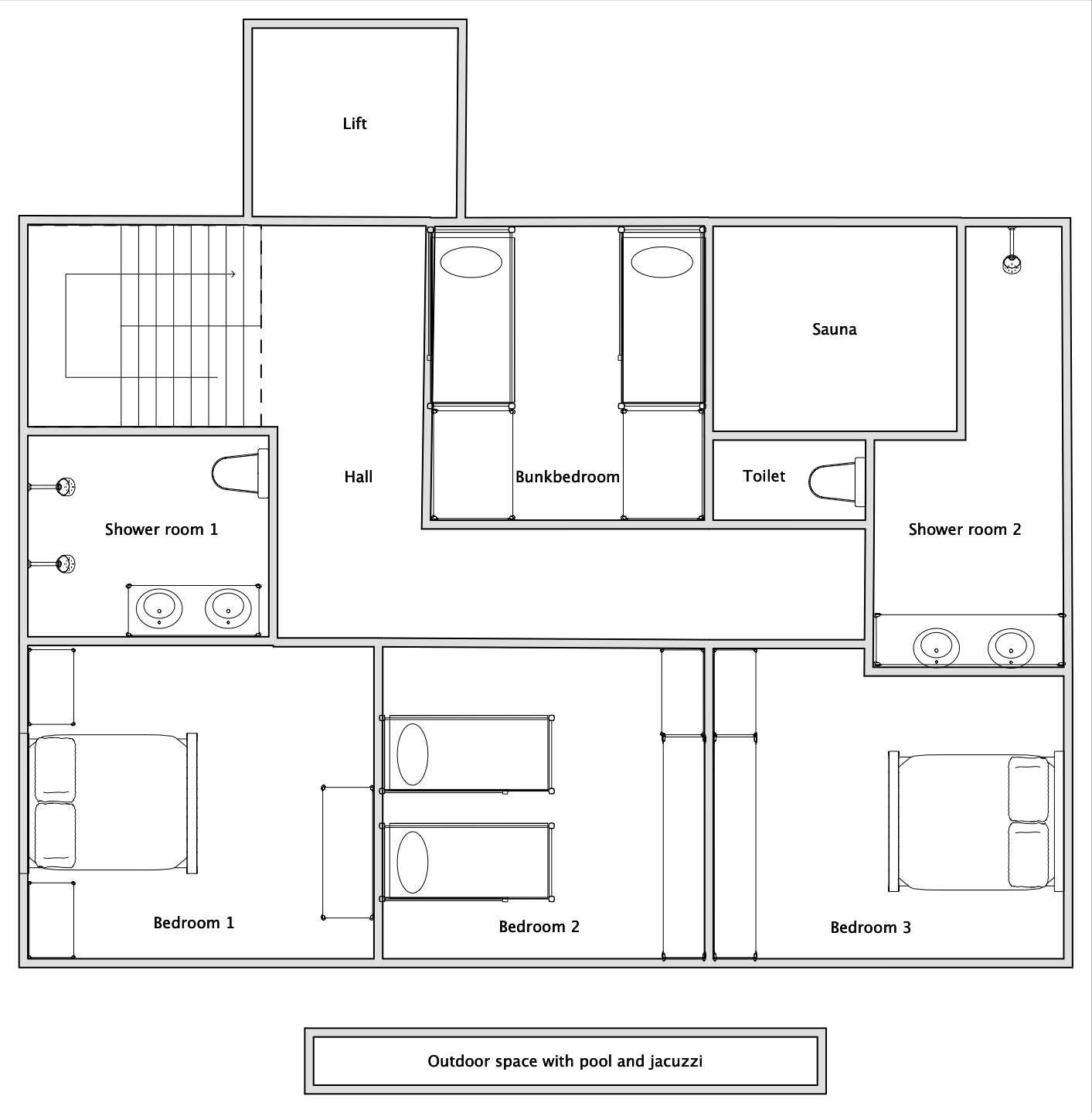 Chalet V (Self-Catered) Verbier Floor Plan 3