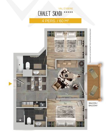 Chalet Skadi Apartments (Family) Val d’Isere Floor Plan 2