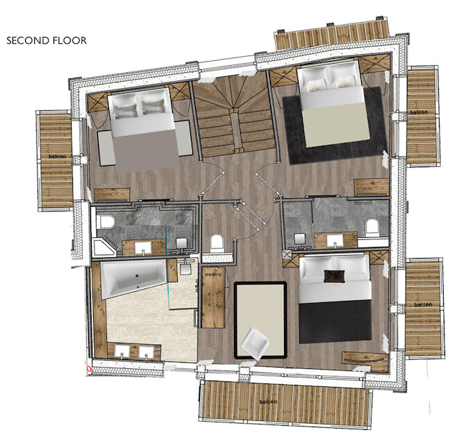 Chalet White Courchevel Floor Plan 3