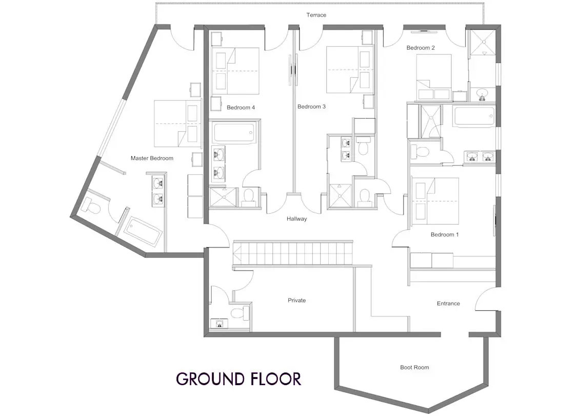 Chalet Inoko Val d’Isere Floor Plan 1
