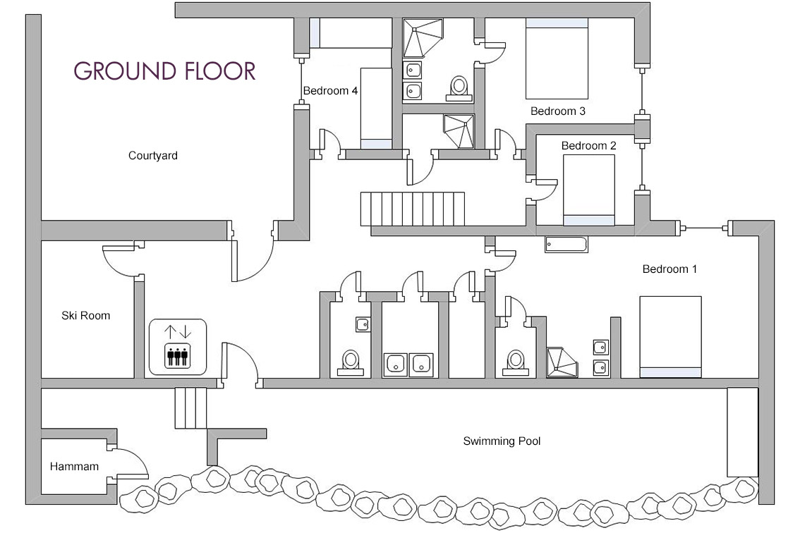 Chalet Genepy Val d’Isere Floor Plan 1