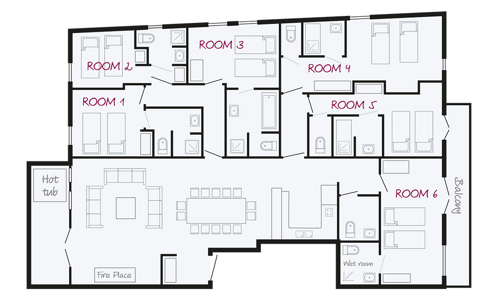 Chalet Brunswick Val d’Isere Floor Plan 1