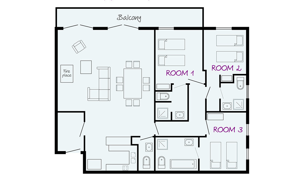 Chalet Yukon Val d’Isere Floor Plan 1