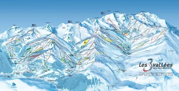 Les 3 Vallees Piste Map