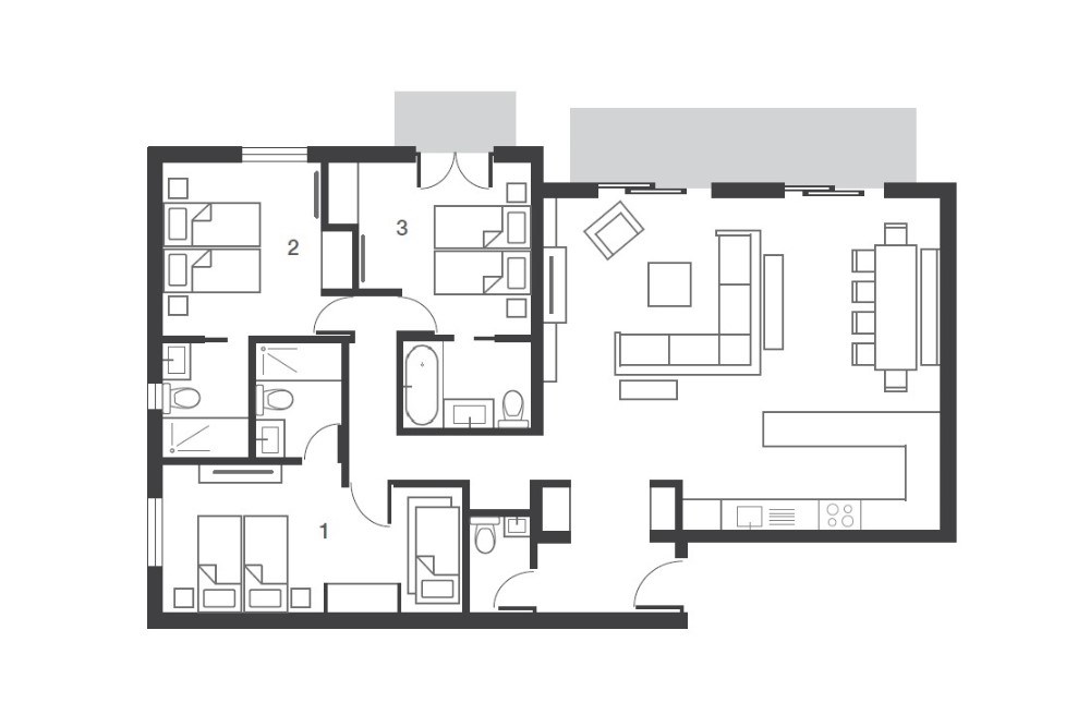 No 1 Aspen House Val d’Isere Floor Plan 2
