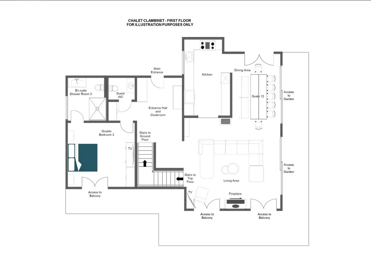 Chalet Clambinet Verbier Floor Plan 1