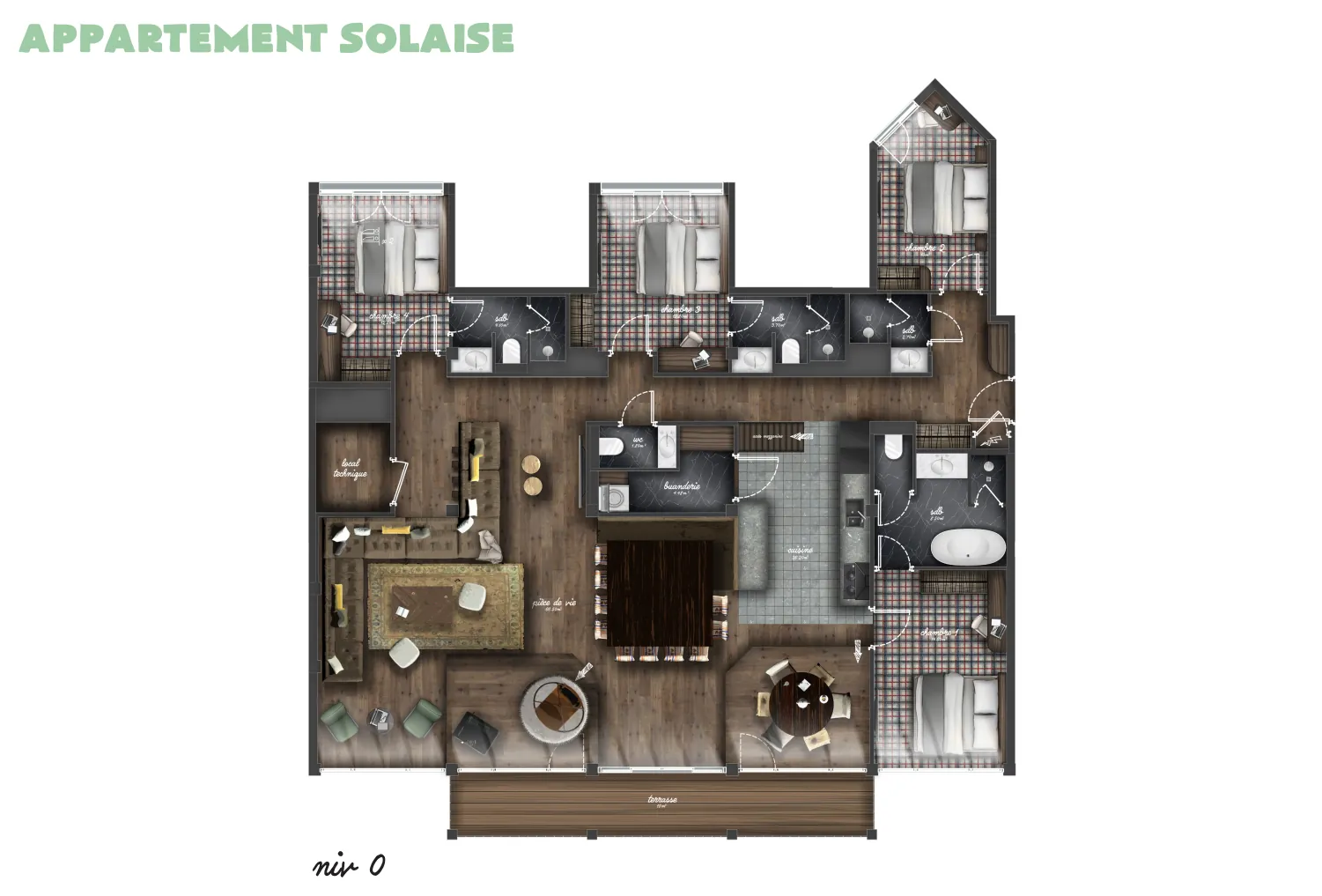 Hotel Le Val d’Isere – Apartment Solaise Val d’Isere Floor Plan 2