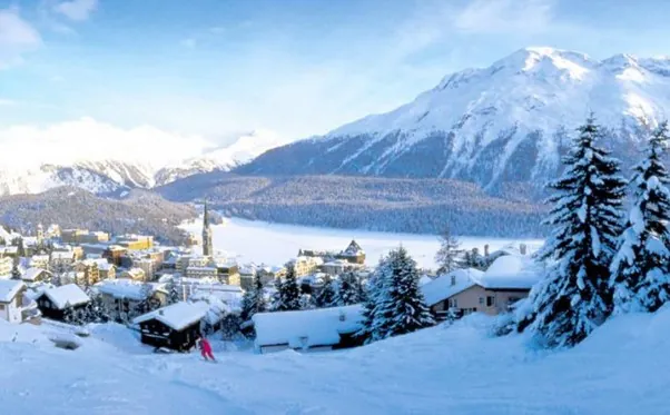 St Moritz is a Swiss lake-side ski resort with a highest altitude of 3,303m