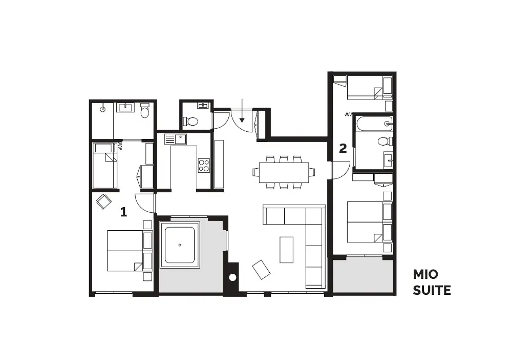 Mio Suite La Plagne Floor Plan 1