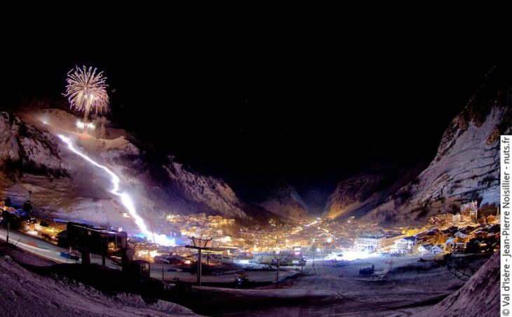 Ski holidays in Val d'Isère:  Fireworks display across the valley  