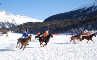 The Cartier Polo World Cup on the snow at St Moritz ski resort Switzerland.