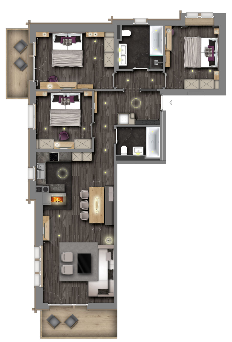 Christiania Apartment 3 Zermatt Floor Plan 1