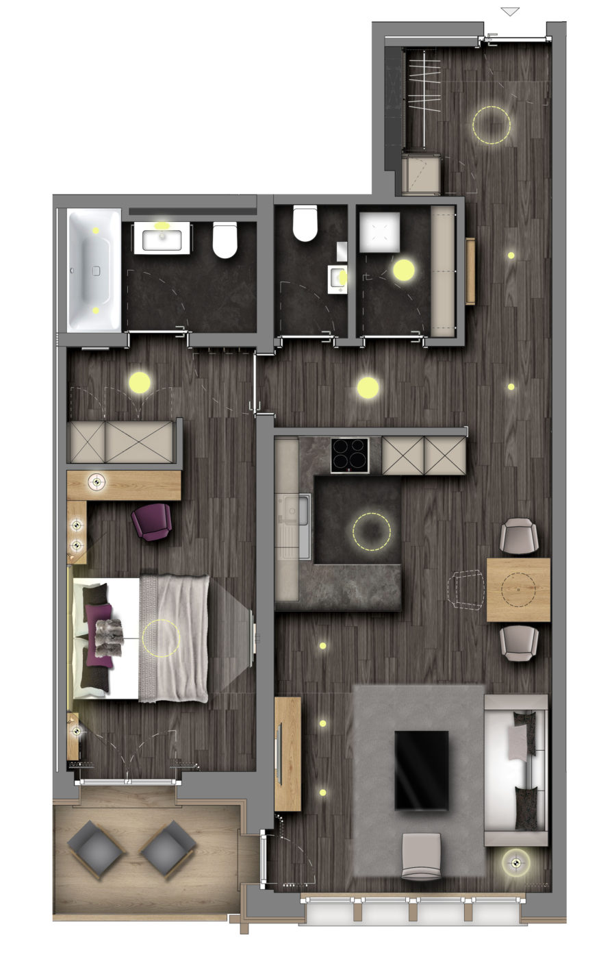 Christiania Apartment 4 Zermatt Floor Plan 1