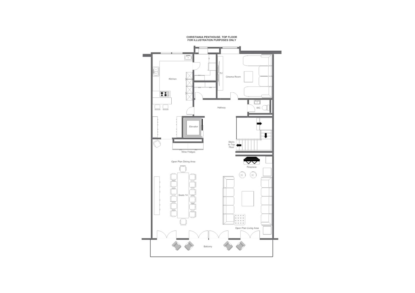 Christiania Penthouse Zermatt Floor Plan 1