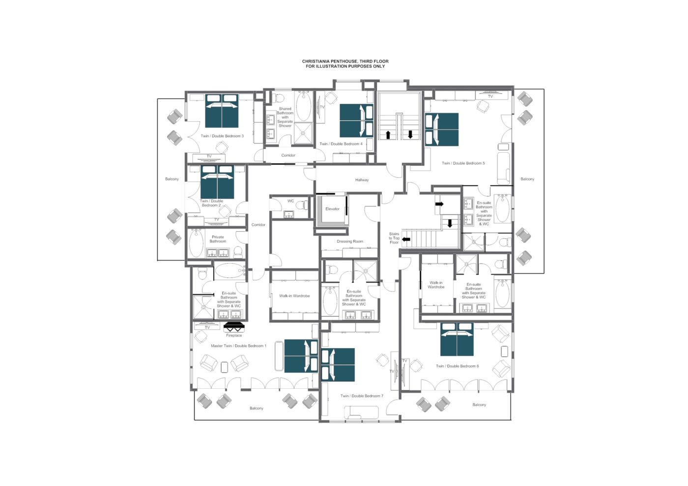 Christiania Penthouse Zermatt Floor Plan 2